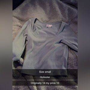 Hollister Sky Blue Ribbed Long Sleeve Top